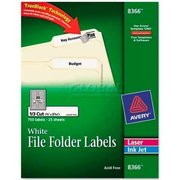 Avery Dennison Avery® Permanent Self-Adhesive Laser/Inkjet File Folder Labels, White, 750/Pack 8366